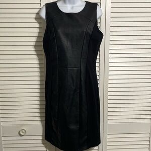 HARVE BENARD Faux leather black stretch dress